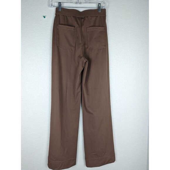 HALARA Wide Leg Brown High Waisted Pants Casual Pockets S Women Trousers - Picture 3 of 8